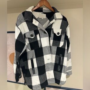 Lucky Brand White Plaid Shacket